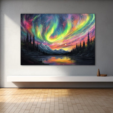 Peinture Aurore Boréale Multicolore